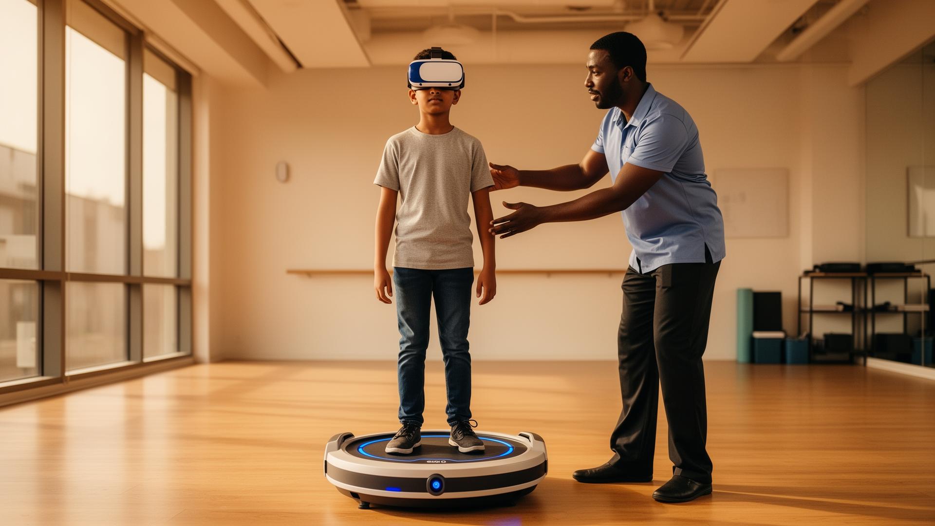 Child using immersive XR movement therapy